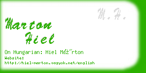 marton hiel business card